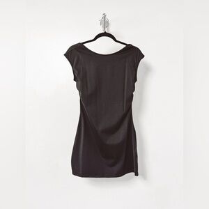 Salty Open Back‎ Cap Sleeve Bodycon Stretch Mini Dress Black Large